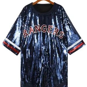Blue Texas Rangers Sequined Jersey
